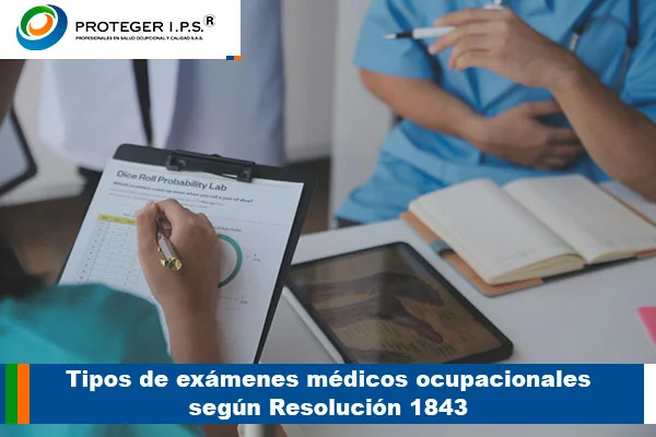 Tipos de exámenes médicos ocupacionales según Resolución 1843
