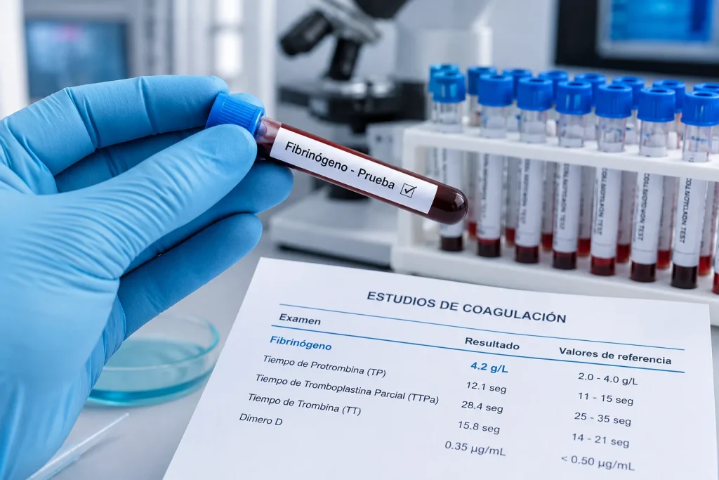 prueba de laboratorio Fibrinógeno