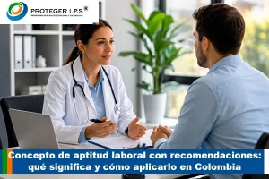 concepto de aptitud laboral con recomendaciones