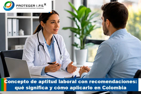 concepto de aptitud laboral con recomendaciones