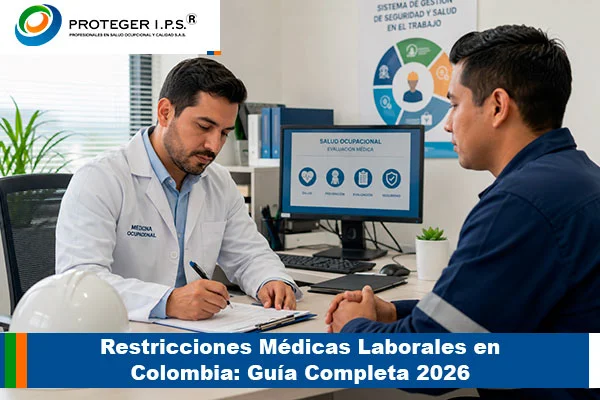 Evaluación médica ocupacional para definir restricciones médicas laborales en trabajador colombiano